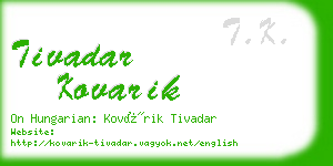 tivadar kovarik business card